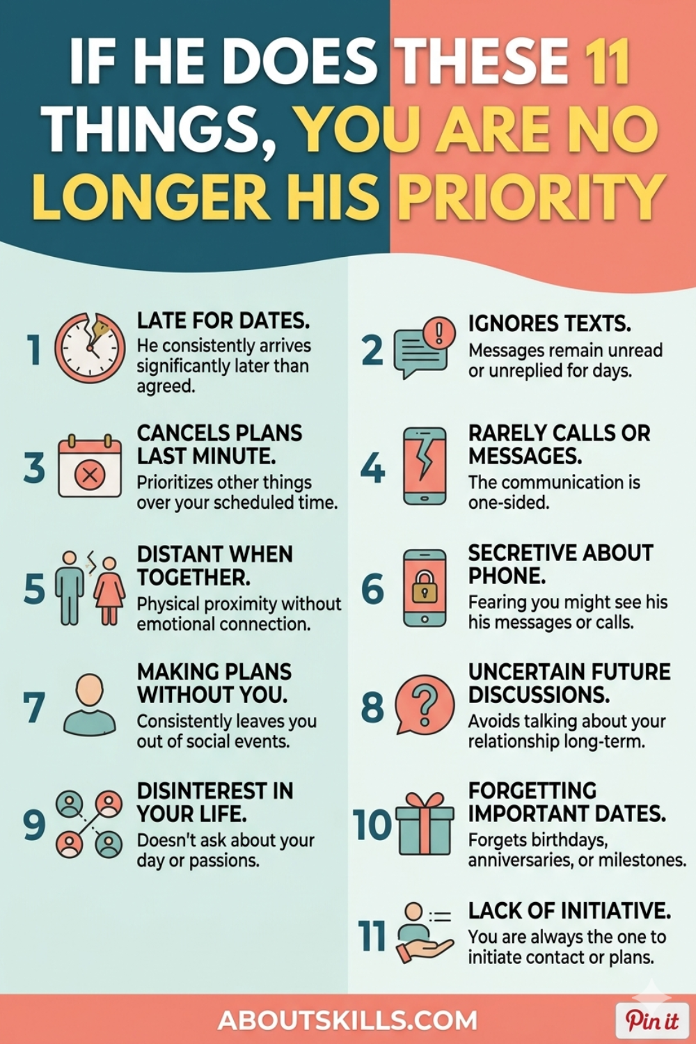 If He Does These 11 Things, You Are No Longer His Priority