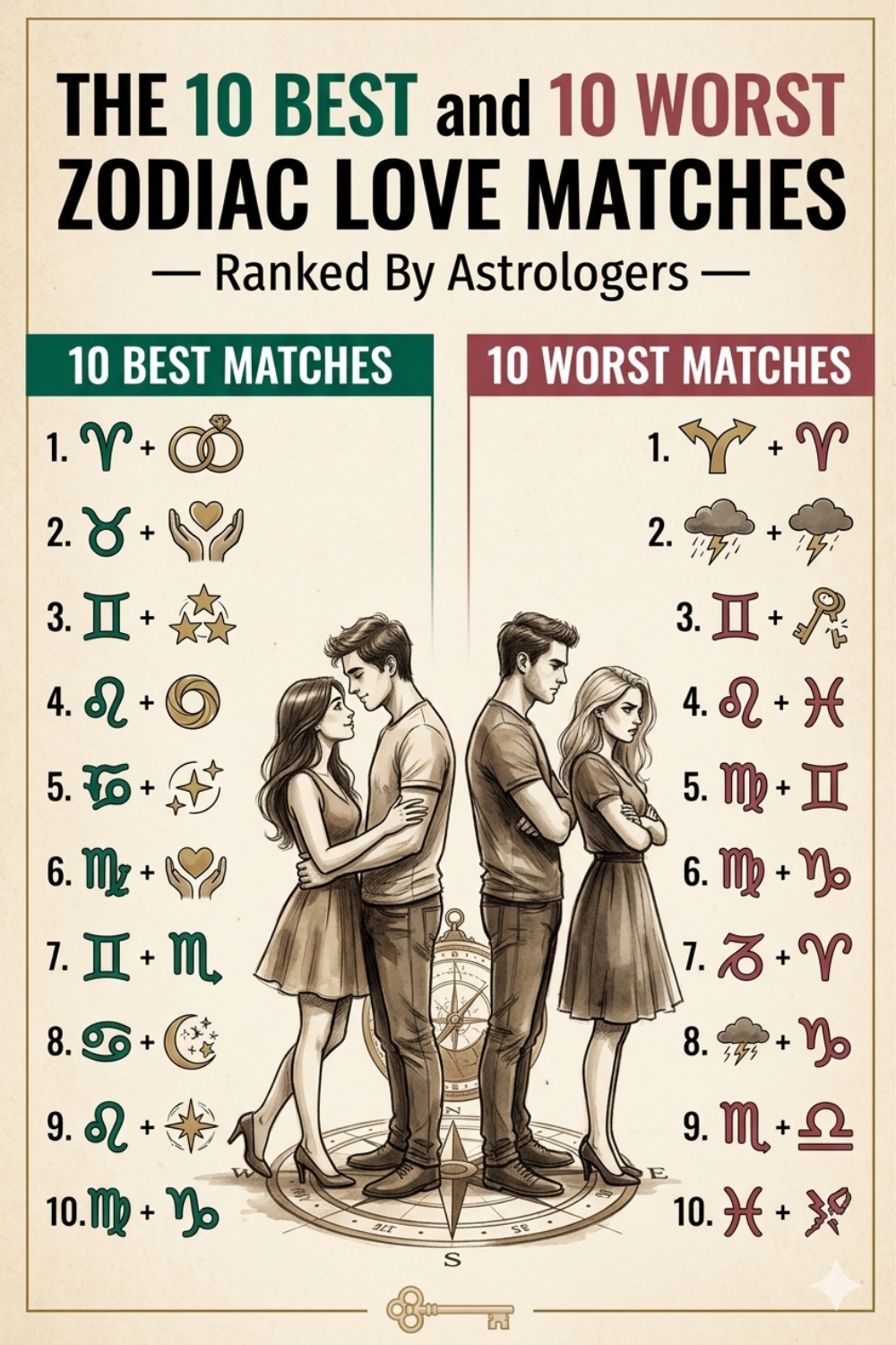 The 10 Best and 10 Worst Zodiac Love Matches — Ranked By Astrologers
