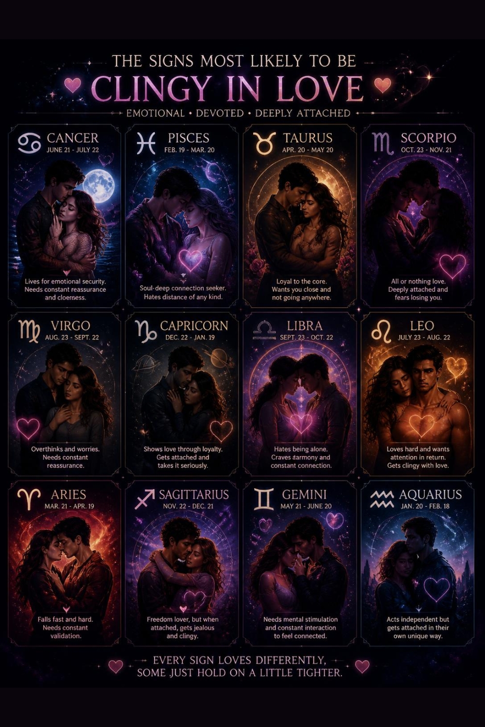 The Most Clingy Zodiac Signs in Relationships