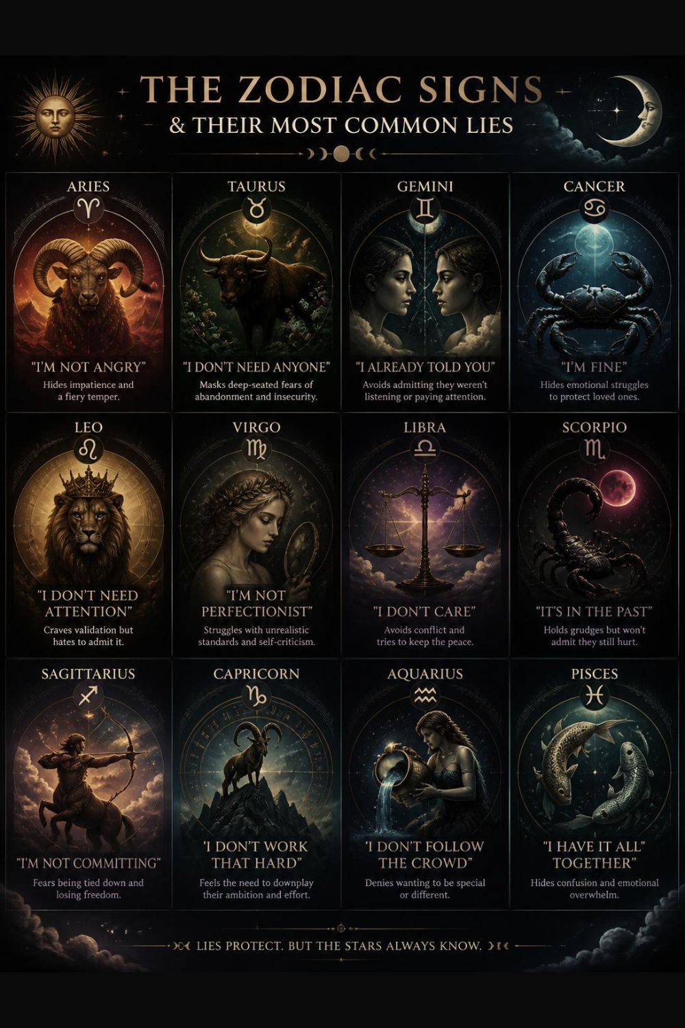 The Thing Each Zodiac Sign Lies About the Most (Even to Themselves)