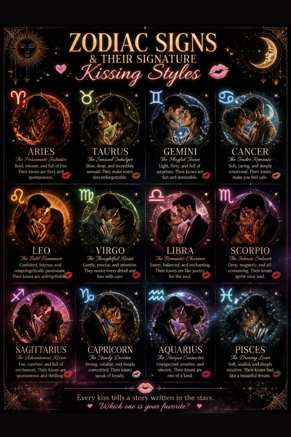 Zodiac Signs That Kiss the Best: Every Sign's Signature Kissing Style