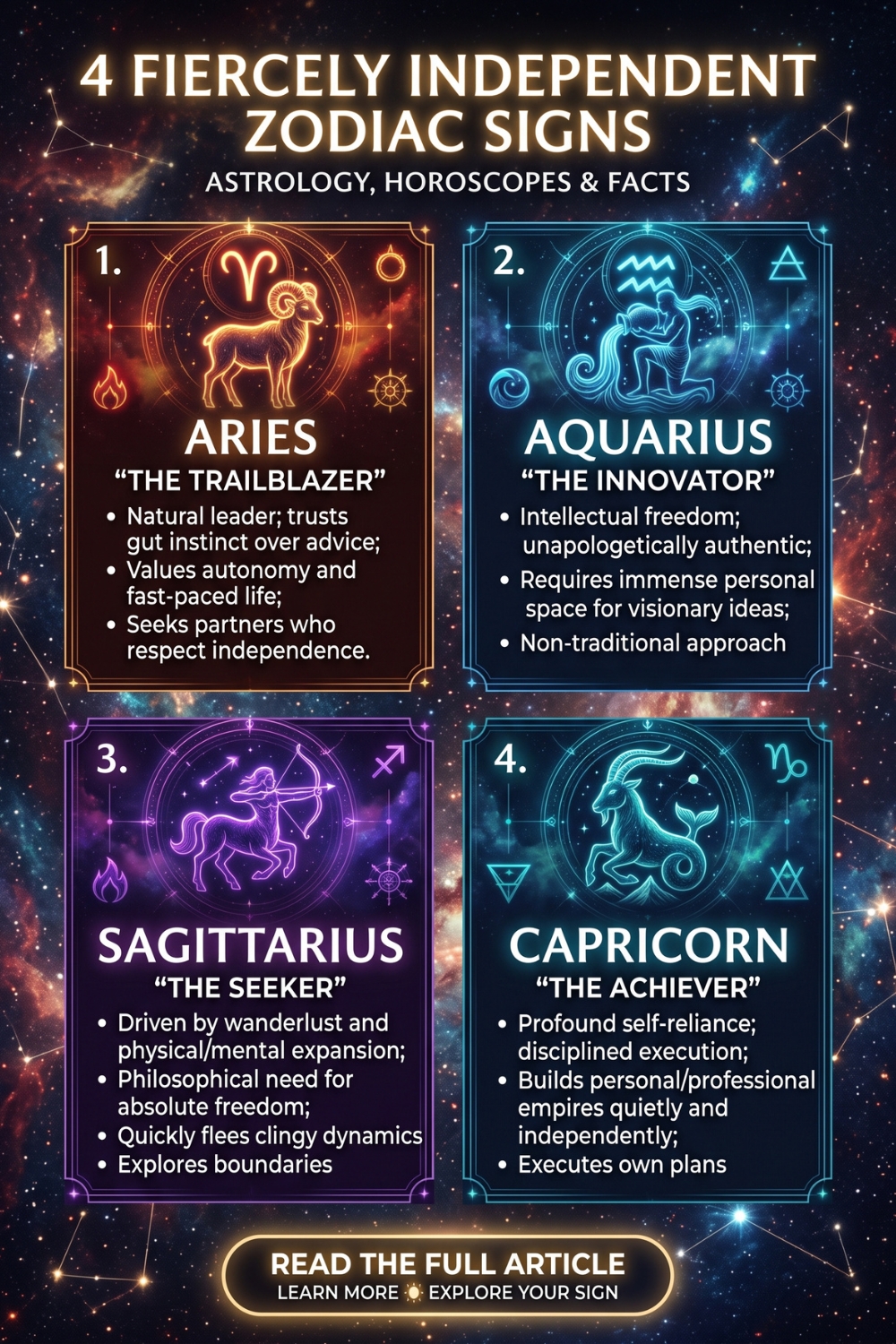 4 Fiercely Independent Zodiac Signs