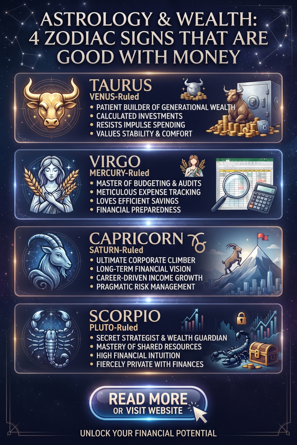 4 Zodiac Signs That Are Good With Money
