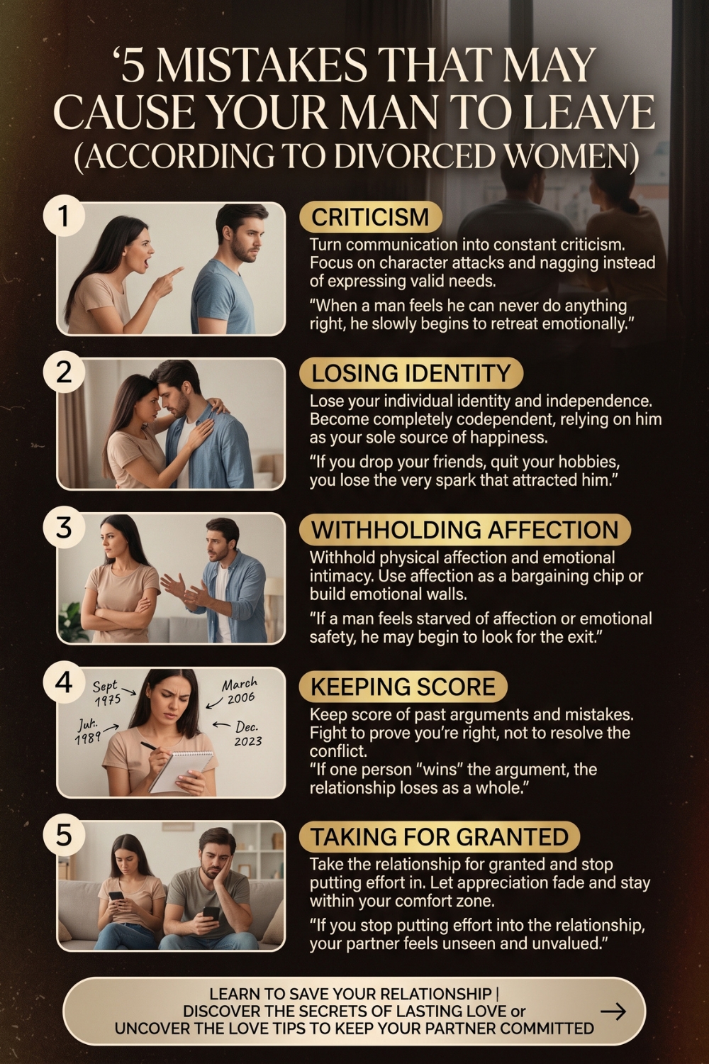5 Mistakes That May Cause Your Man to Leave (According to Divorced Women)