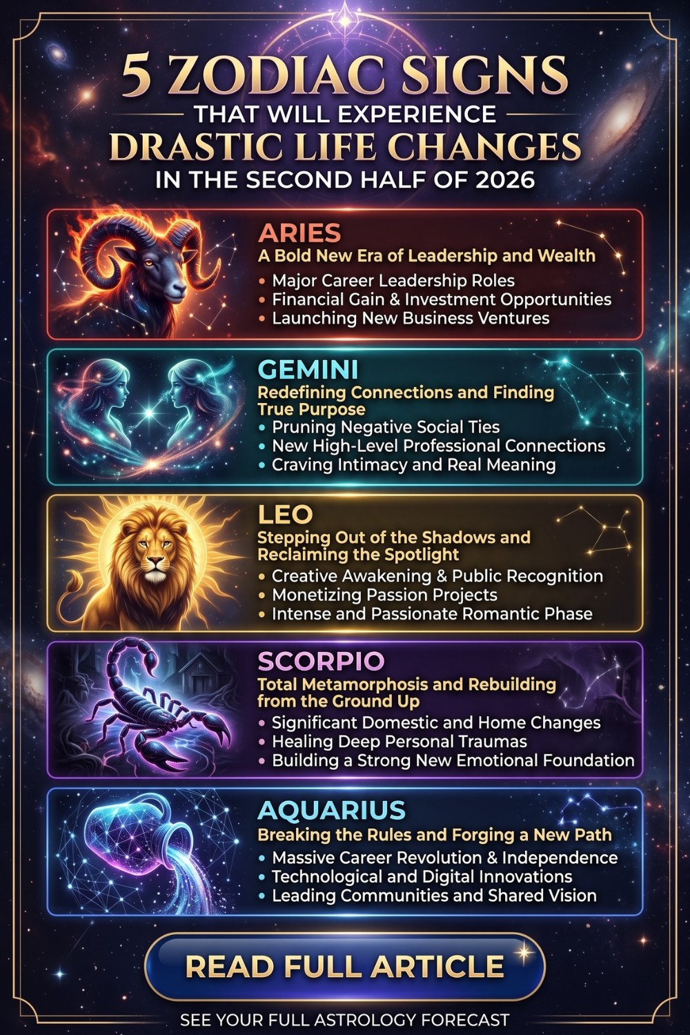 5 Zodiac Signs that Will Experience Drastic Life Changes in the Second Half of 2026