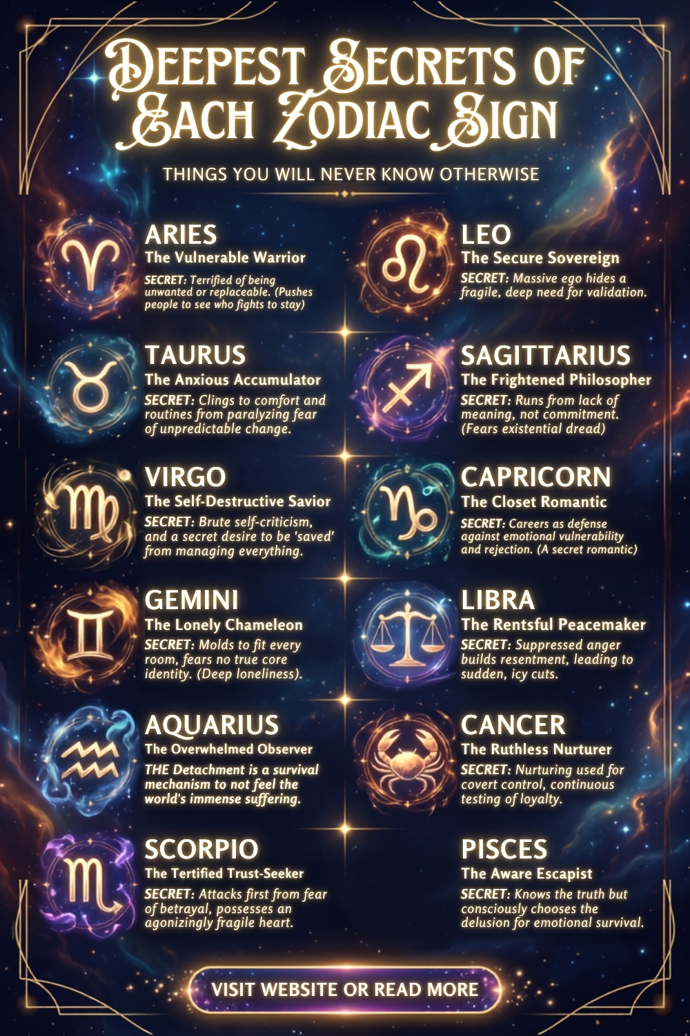 Deepest Secrets Of Each Zodiac Signs (Things You Will Never Know About Them Otherwise)