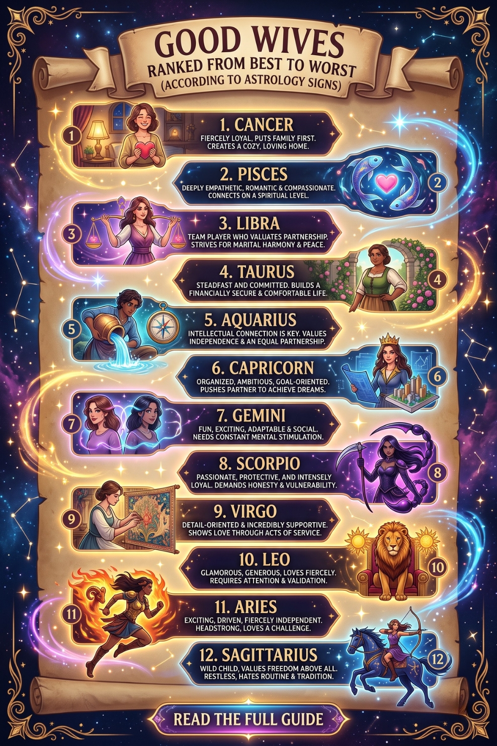 Good Wives Ranked From Best To Worst (According To Astrology Signs)