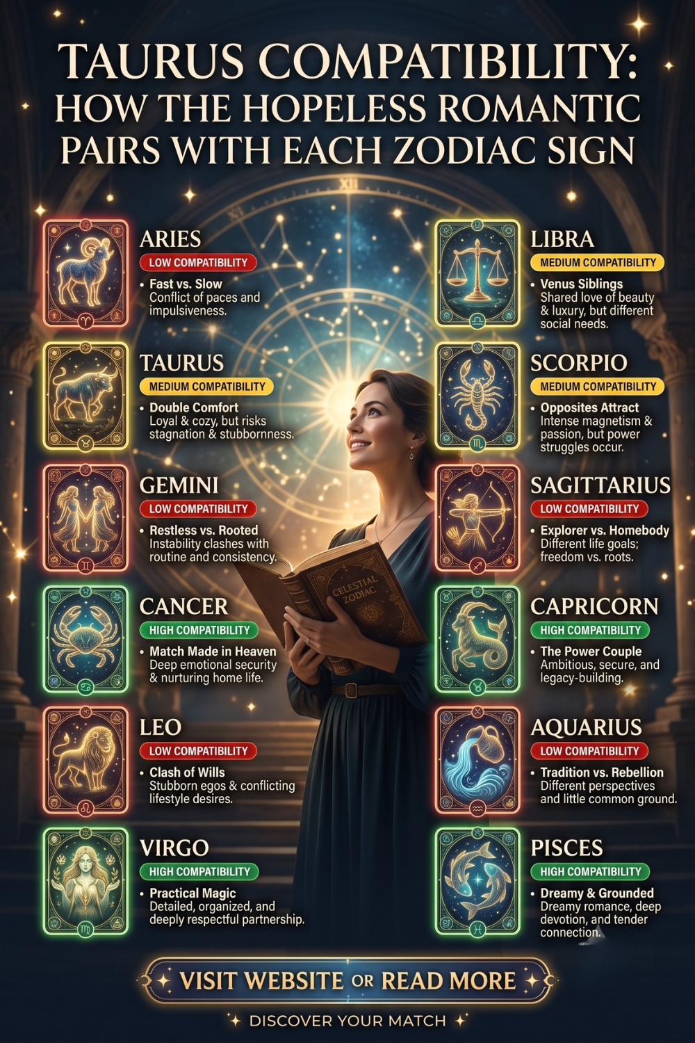 Taurus Compatibility: How the Hopeless Romantic Pairs With Each Zodiac Sign