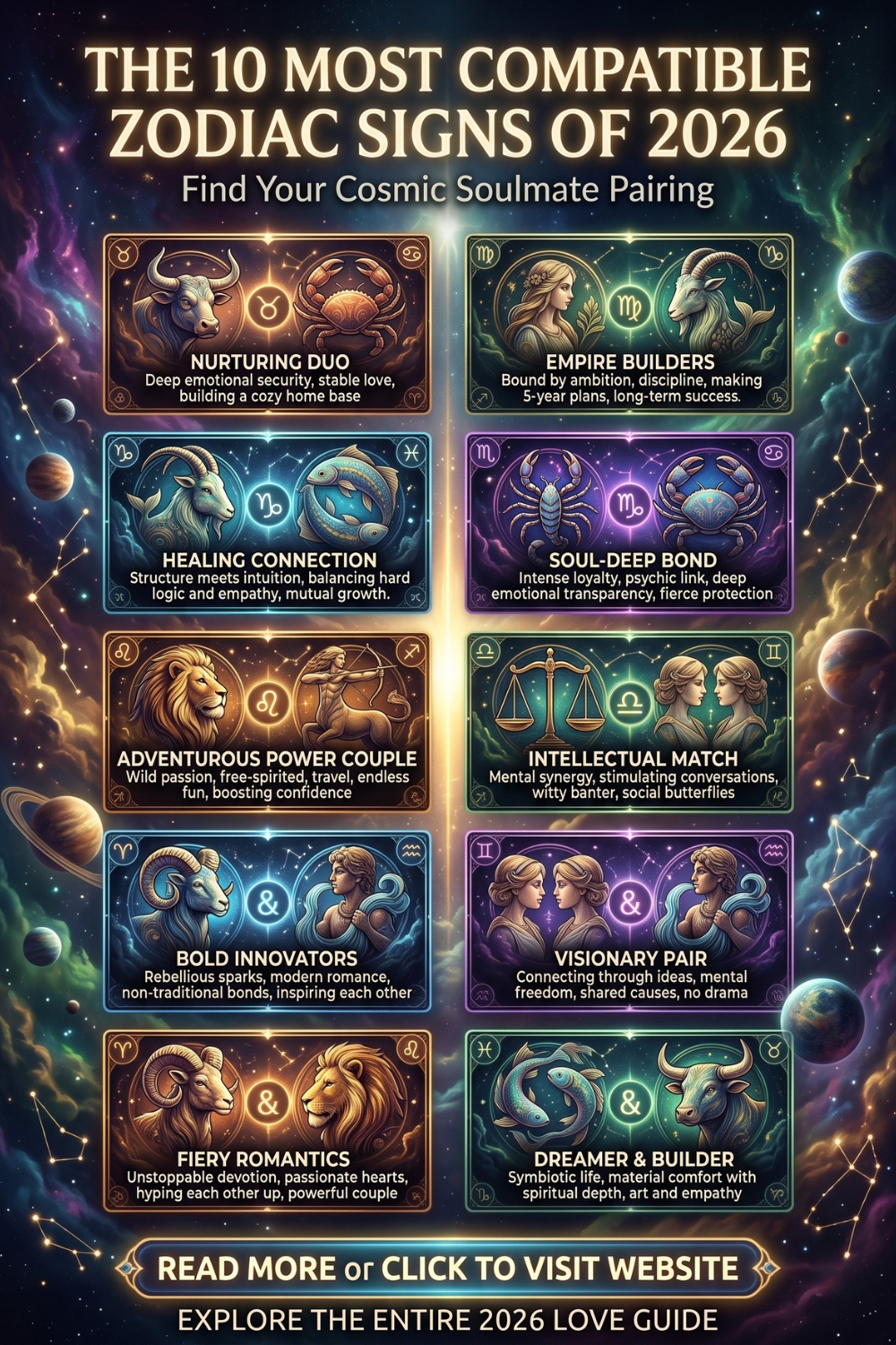 The 10 Most Compatible Zodiac Signs of 2026
