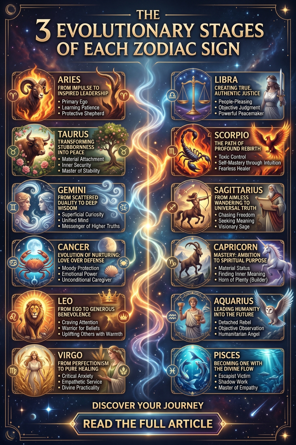The 3 Evolutionary Stages Of Each Zodiac Sign
