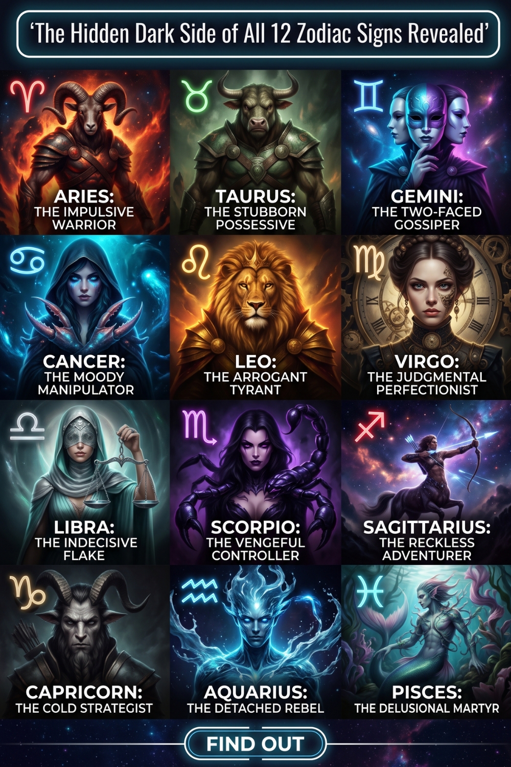 The Hidden Dark Side of All 12 Zodiac Signs Revealed