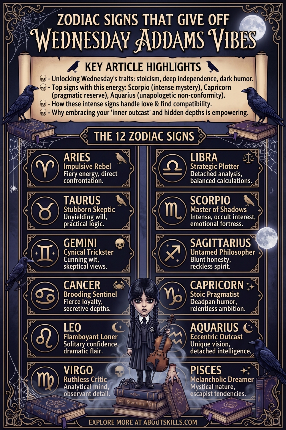 The Ultimate Guide: Zodiac Signs That Give Off Wednesday Addams Vibes