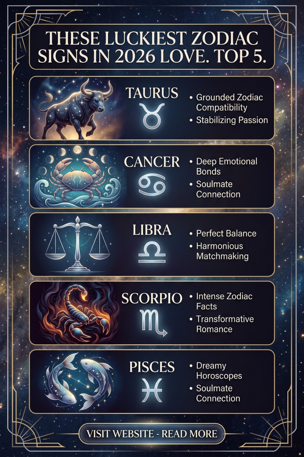 These Luckiest Zodiac Signs In 2026 Love. Top 5