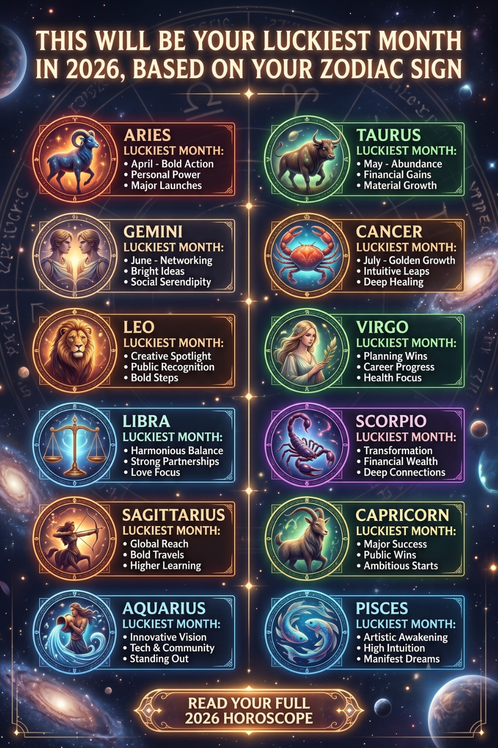 This Will Be Your Luckiest Month In 2026, Based On Your Zodiac Sign