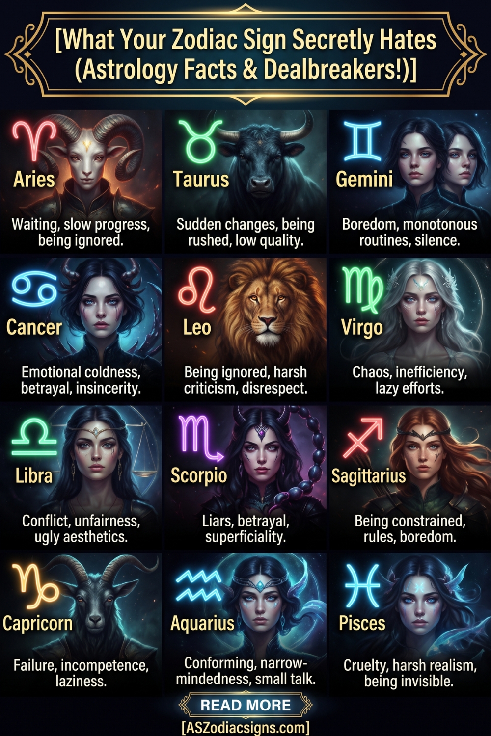 What Your Zodiac Sign Secretly Hates (Astrology Facts & Dealbreakers!)
