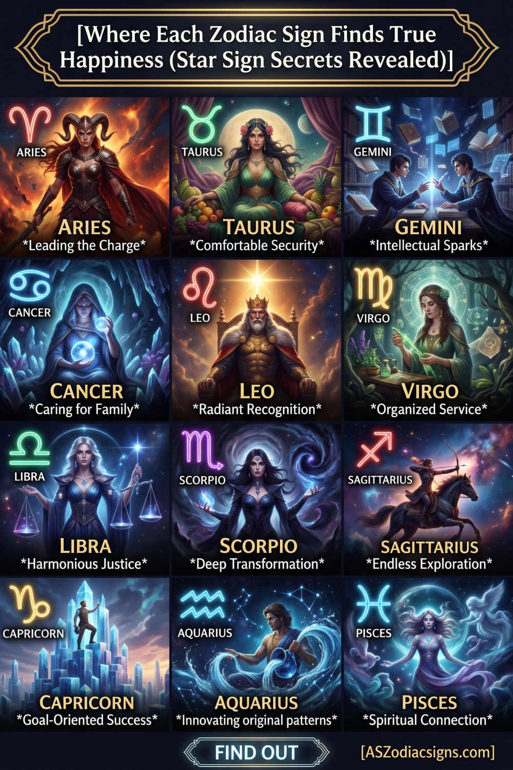 Where Each Zodiac Sign Finds True Happiness (Star Sign Secrets Revealed)