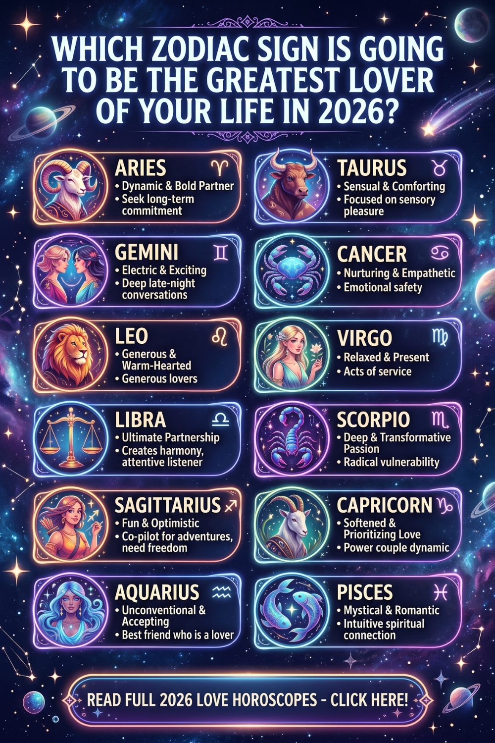 Which Zodiac Sign Is Going To Be The Greatest Lover Of Your Life In 2026