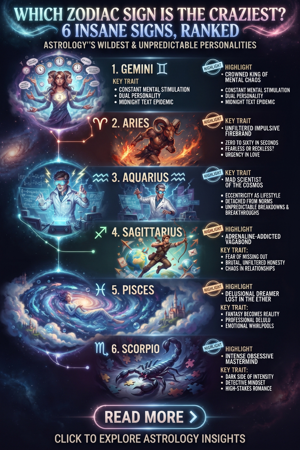 Which Zodiac Sign Is The Craziest_ 6 Insane Signs, Ranked