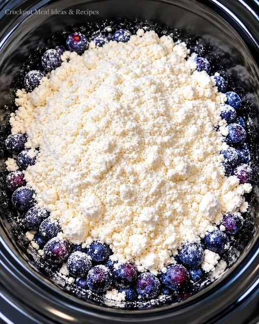 Slow Cooker Blueberry Dump Cake