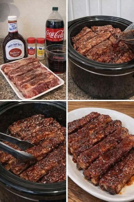 Slow Cooker Barbecued Beef Ribs