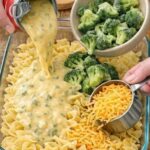 Cheesy Broccoli Cheddar Noodle Casserole