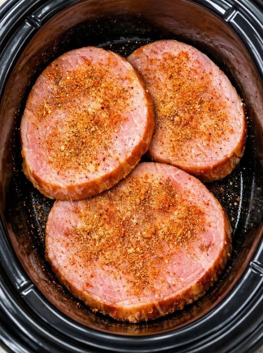 Slow Cooker Ham Steaks with Brown Sugar Glaze